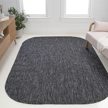 Miles Modern Minimalist Radius Corner Solid Indoor/Outdoor Area Rug